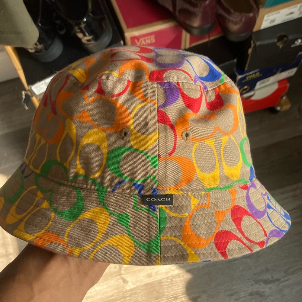 Coach Multicolor Signature Bucket Hat
